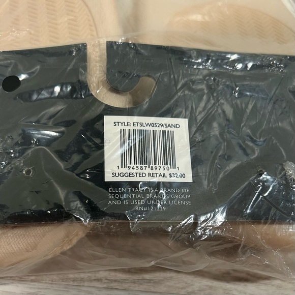 NWT Ellen Tracy Tan Sweater Knit Faux Fur Slip On House Slippers Size XL 10-11 - Picture 3 of 4